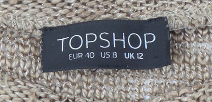 Womens UK Size 12 Topshop Beige Pullover Jumper