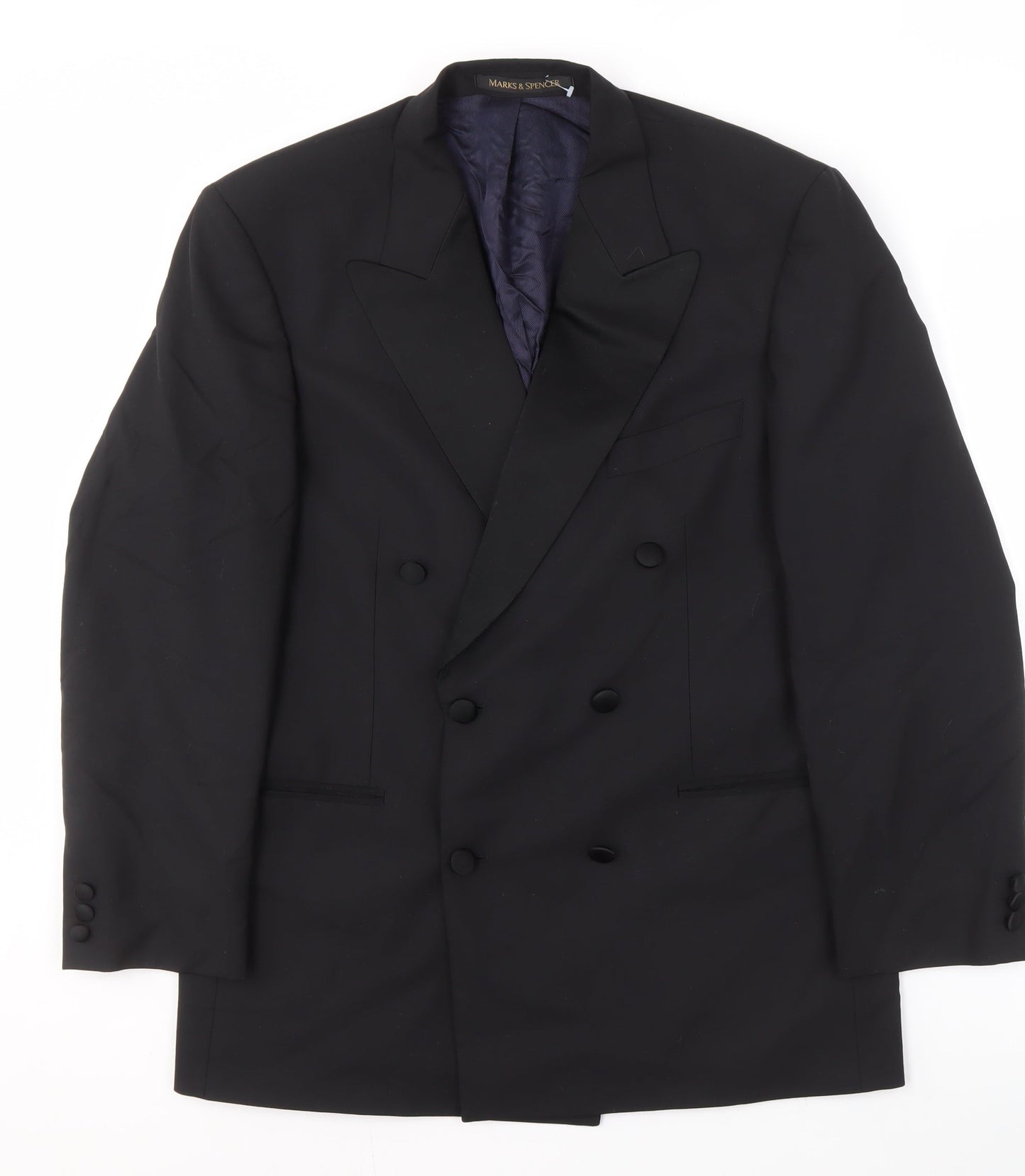 Mens UK Size 38 Marks and Spencer Regular Black Suit Tuxedo