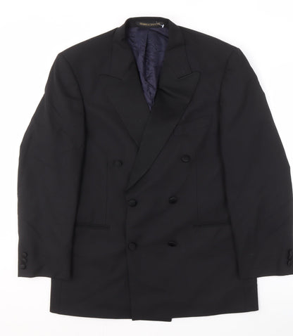 Mens UK Size 38 Marks and Spencer Regular Black Suit Tuxedo
