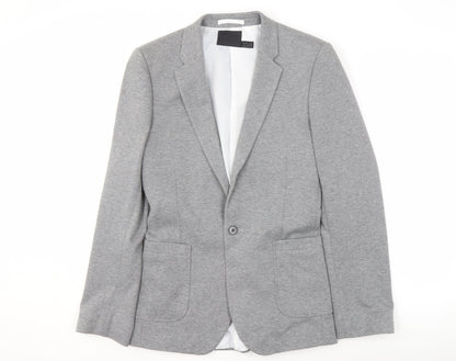 ASOS Grey Men’s Blazer, Single-Breasted, 38, Notch Lapel