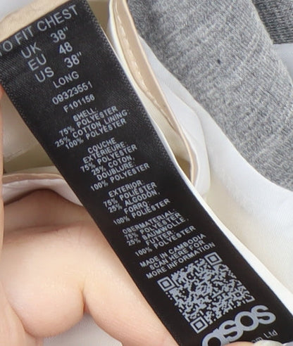 ASOS Grey Men’s Blazer, Single-Breasted, 38, Notch Lapel