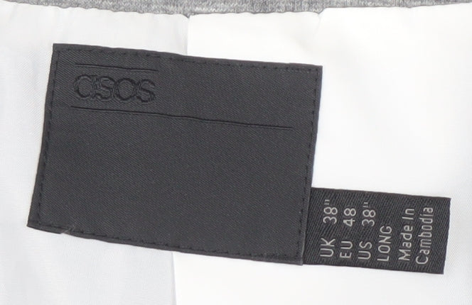 ASOS Grey Men’s Blazer, Single-Breasted, 38, Notch Lapel