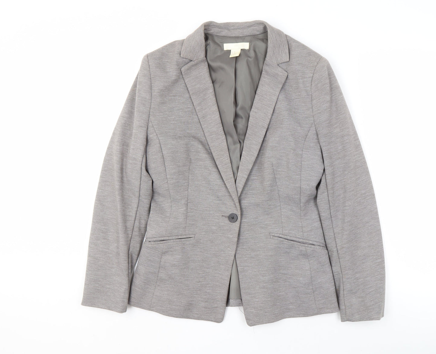 H&M Women's Grey Blazer Suit Jacket Size 12