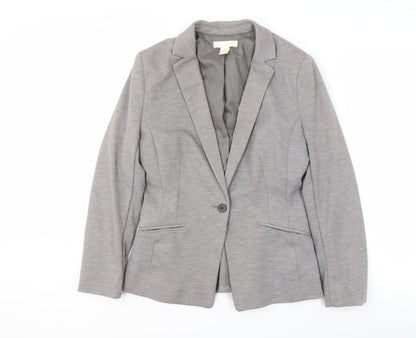 H&M Women's Grey Blazer Suit Jacket Size 12