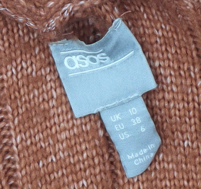 Womens UK Size 10 ASOS Brown Cardigan Jumper