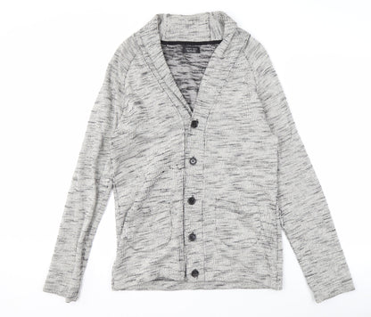Zara Man Men's Grey V-Neck Cardigan Size L