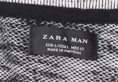 Zara Man Men's Grey V-Neck Cardigan Size L