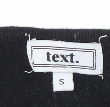 Text Women's Black Animal Print Jumper, S, Round Neck