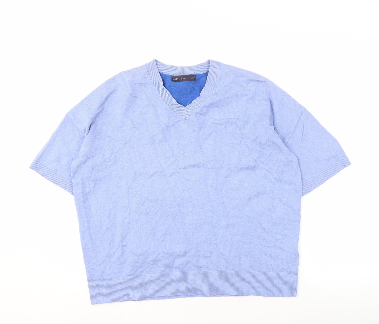 Womens UK Size 14 Marks and Spencer Blue Pullover Jumper