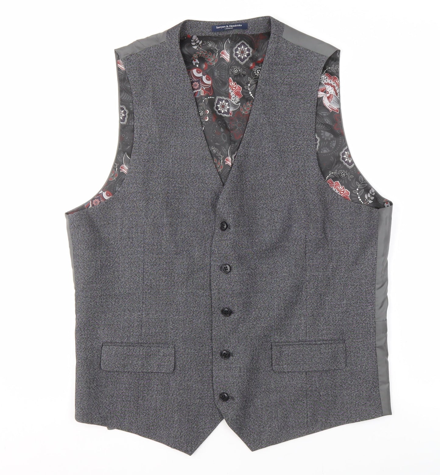 Mens UK Size 42 Sawyers & Hendricks Regular Grey Suit Waistcoat