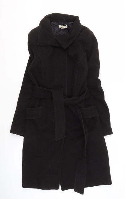 H&M Stylish Women's Black Mid-Length Coat, Size 8