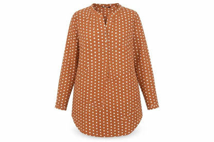 Womens UK Size 10 Only Brown Tunic Button-Up