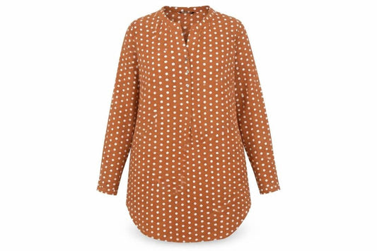 Womens UK Size 10 Only Brown Tunic Button-Up