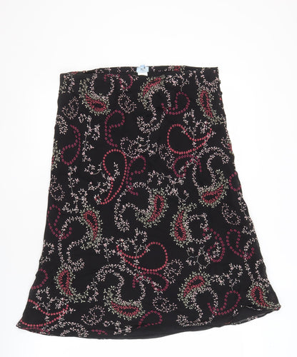 Anne Brooks Women's Black Paisley Skirt Size 16 Petites
