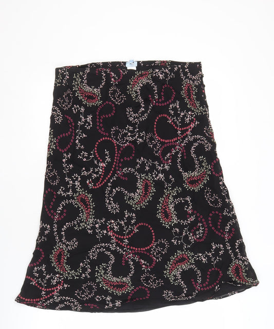 Anne Brooks Women's Black Paisley Skirt Size 16 Petites
