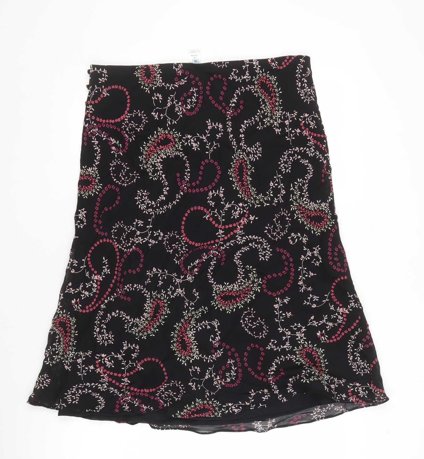 Anne Brooks Women's Black Paisley Skirt Size 16 Petites