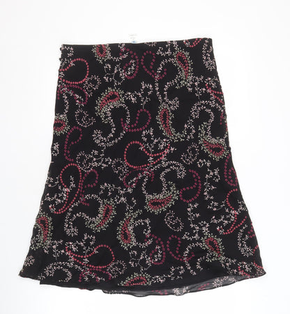 Anne Brooks Women's Black Paisley Skirt Size 16 Petites