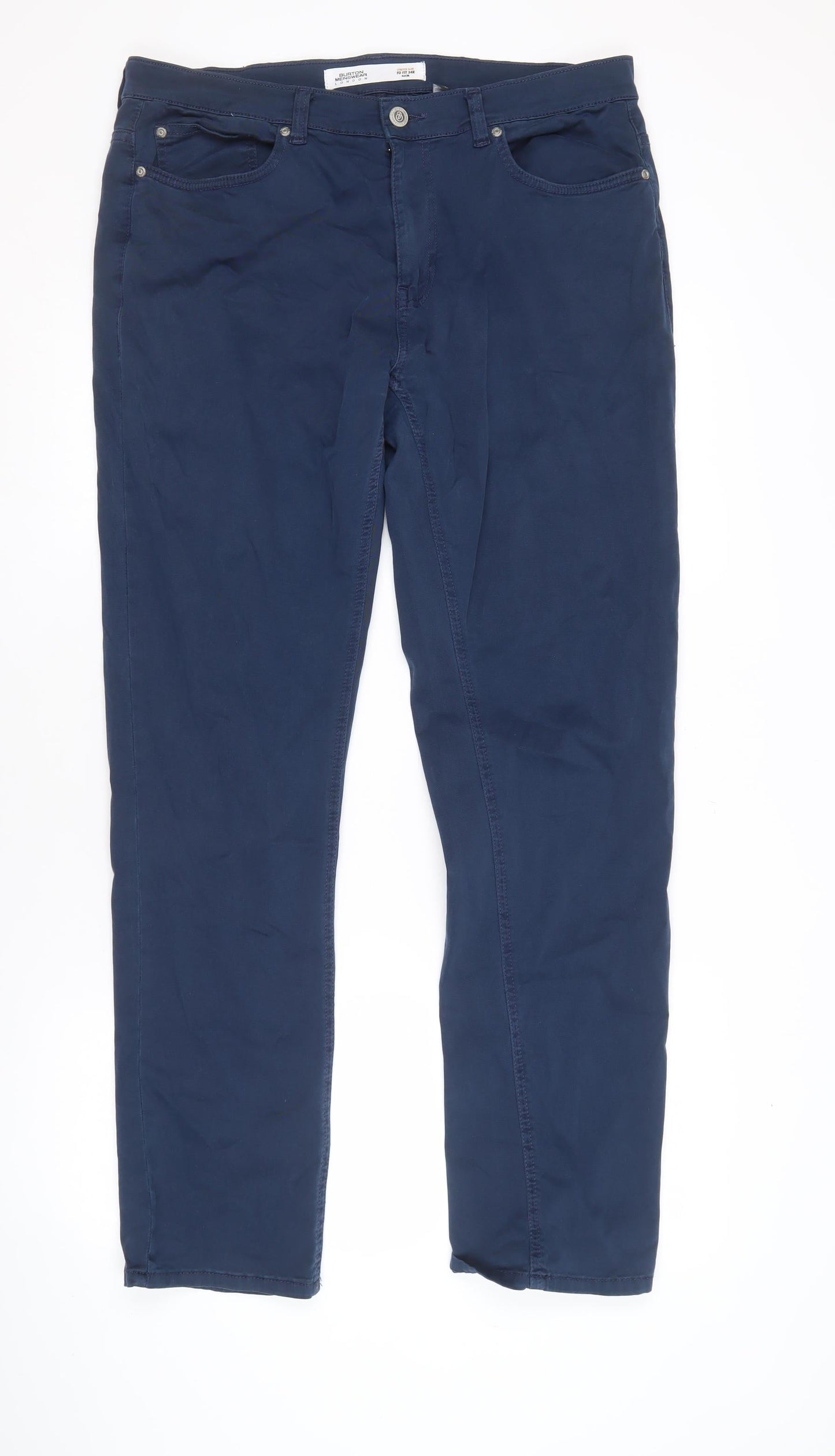 Burton Menswear London Blue Slim Fit Trousers 34