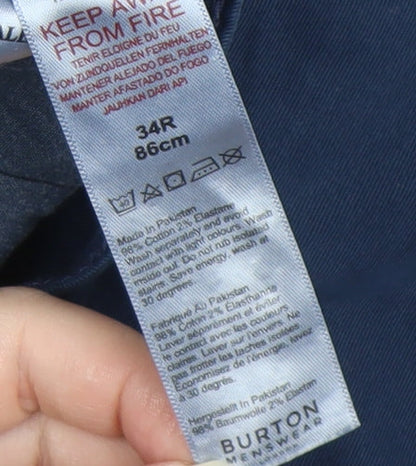 Burton Menswear London Blue Slim Fit Trousers 34