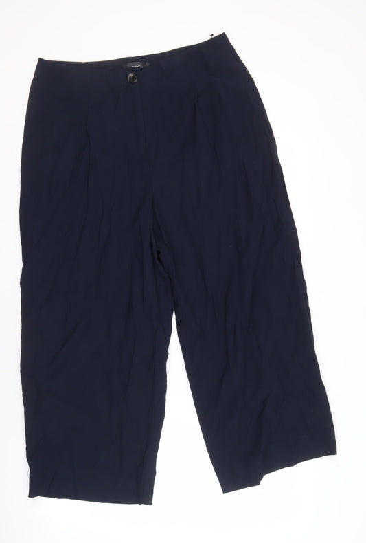 Womens UK Size 16 NEXT Relaxed Fit Wide-Leg Blue Trousers
