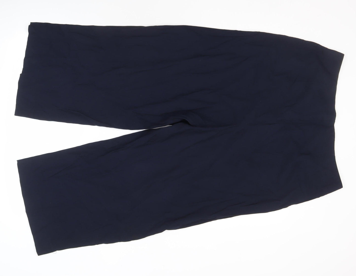 Womens UK Size 16 NEXT Relaxed Fit Wide-Leg Blue Trousers