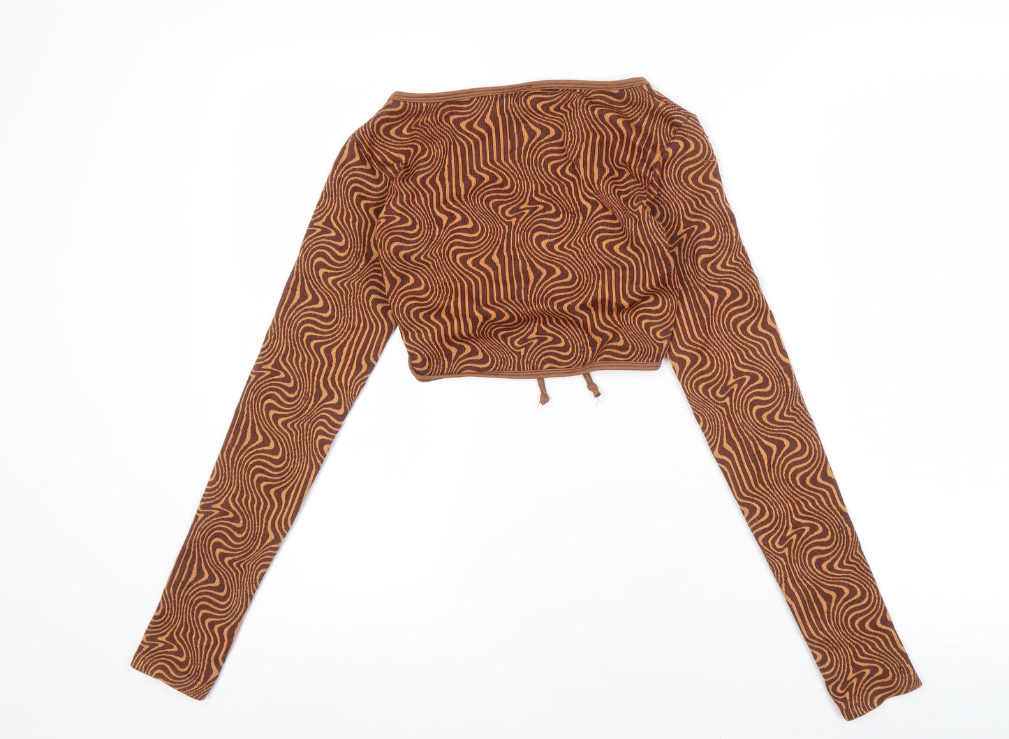Urban Outfitters Women's Brown Geometric Crop Blouse