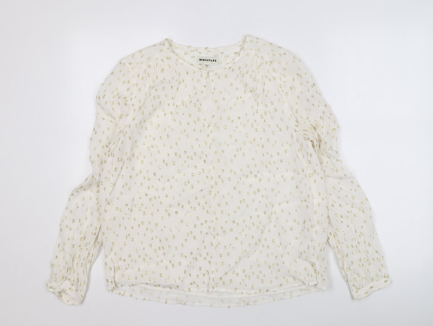 Womens UK Size 10 Whistles Ivory Basic Blouse