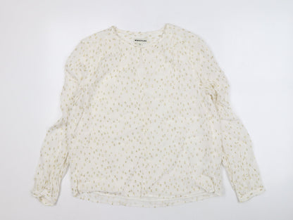 Womens UK Size 10 Whistles Ivory Basic Blouse
