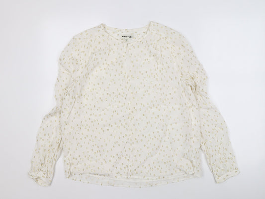 Womens UK Size 10 Whistles Ivory Basic Blouse