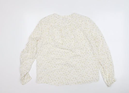 Womens UK Size 10 Whistles Ivory Basic Blouse