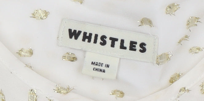 Womens UK Size 10 Whistles Ivory Basic Blouse