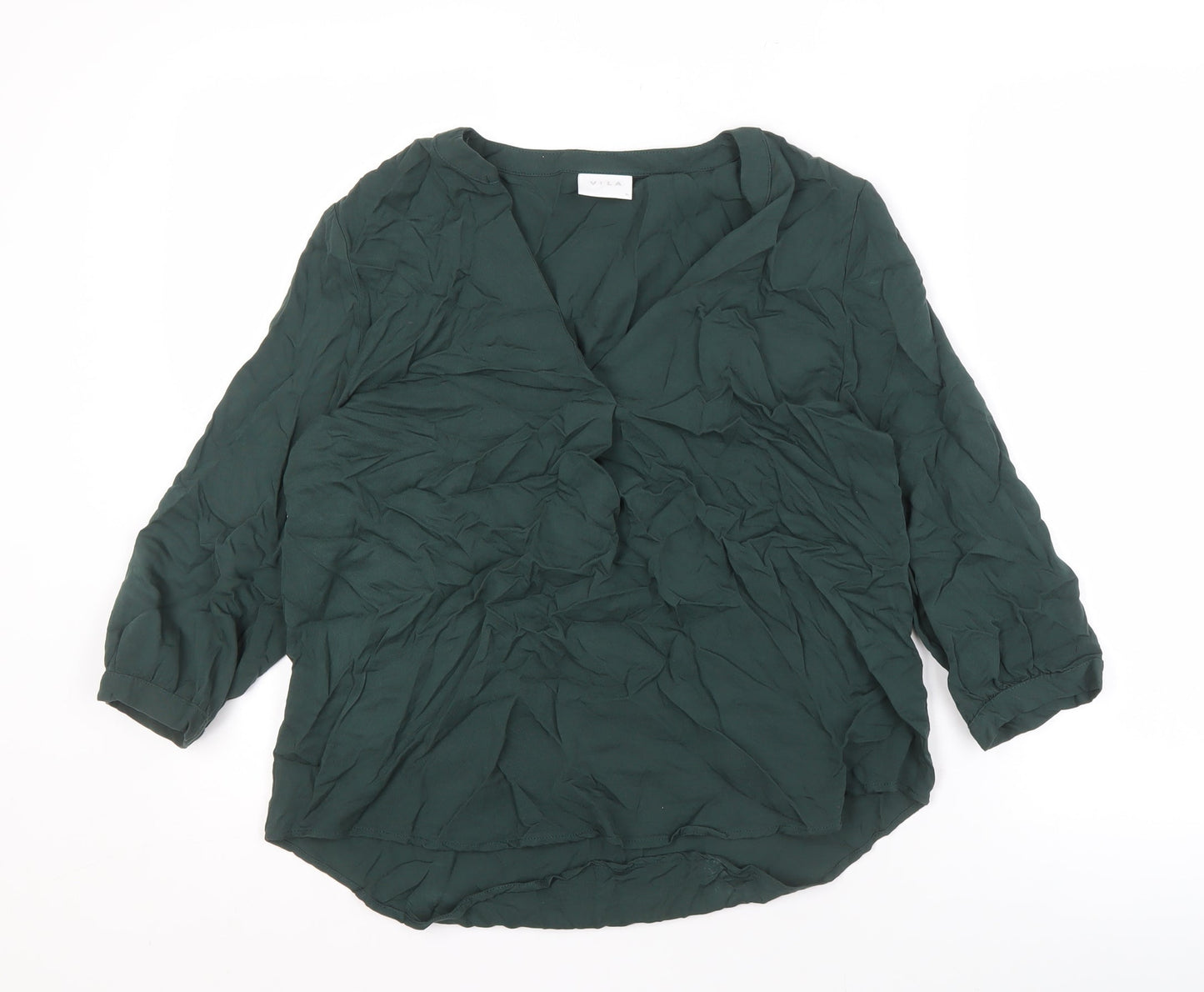 Womens UK Size 8 VILA Green Basic Blouse