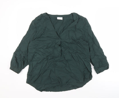 Womens UK Size 8 VILA Green Basic Blouse
