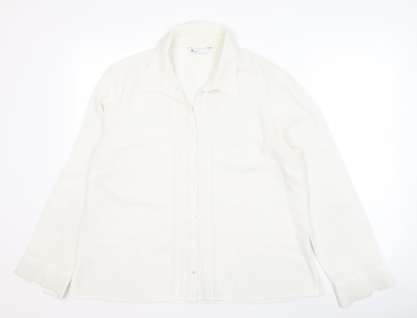 BHS Women's White Button-Up Shirt Size 20