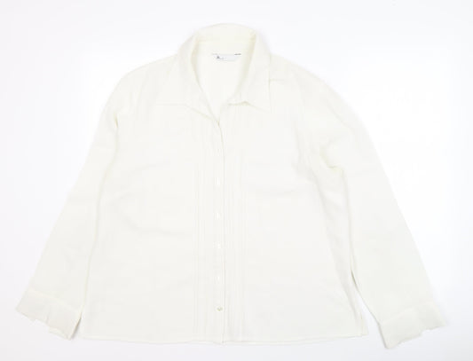BHS Women's White Button-Up Shirt Size 20