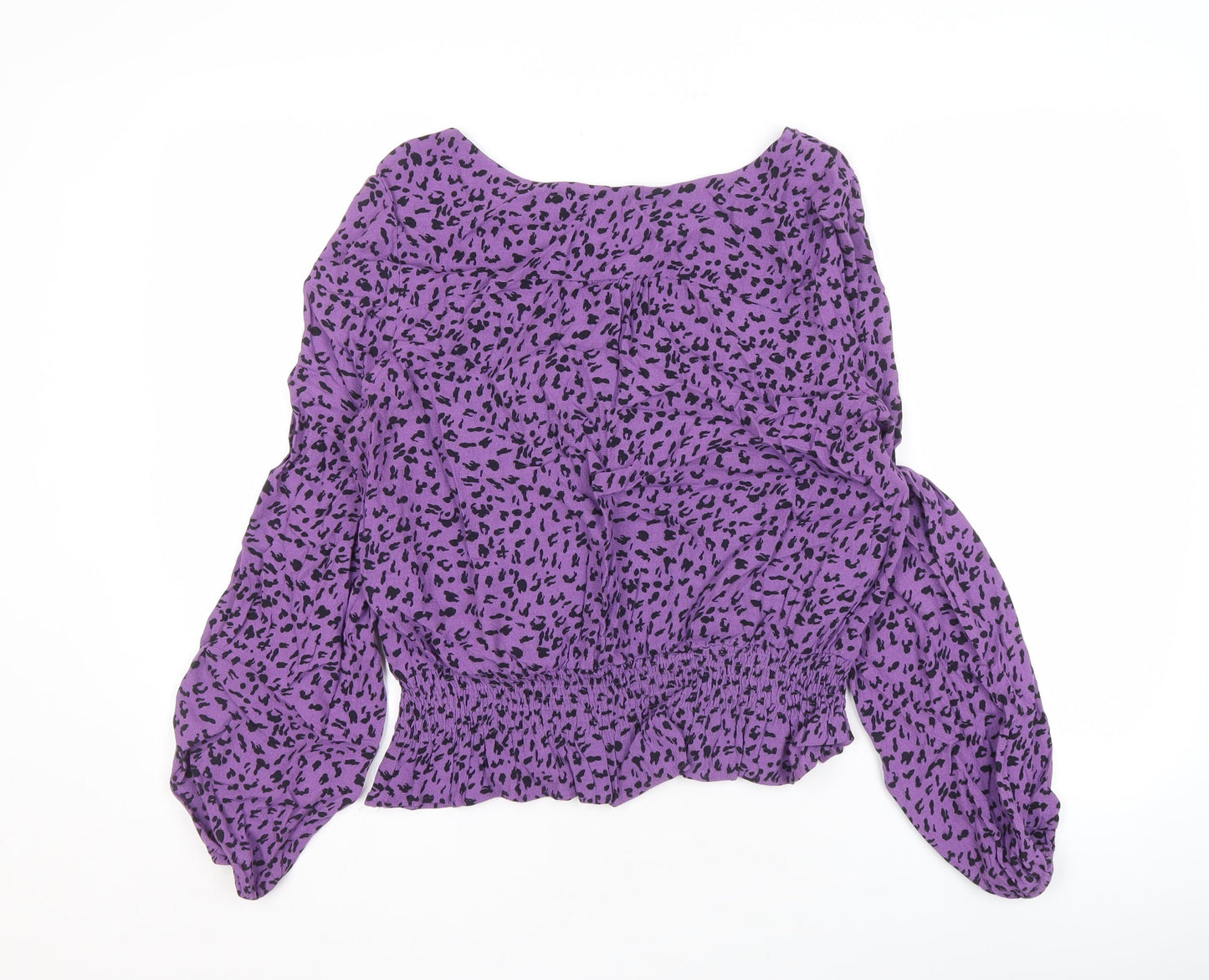 Marks and Spencer Women's Purple Animal Print Blouse, Size 14