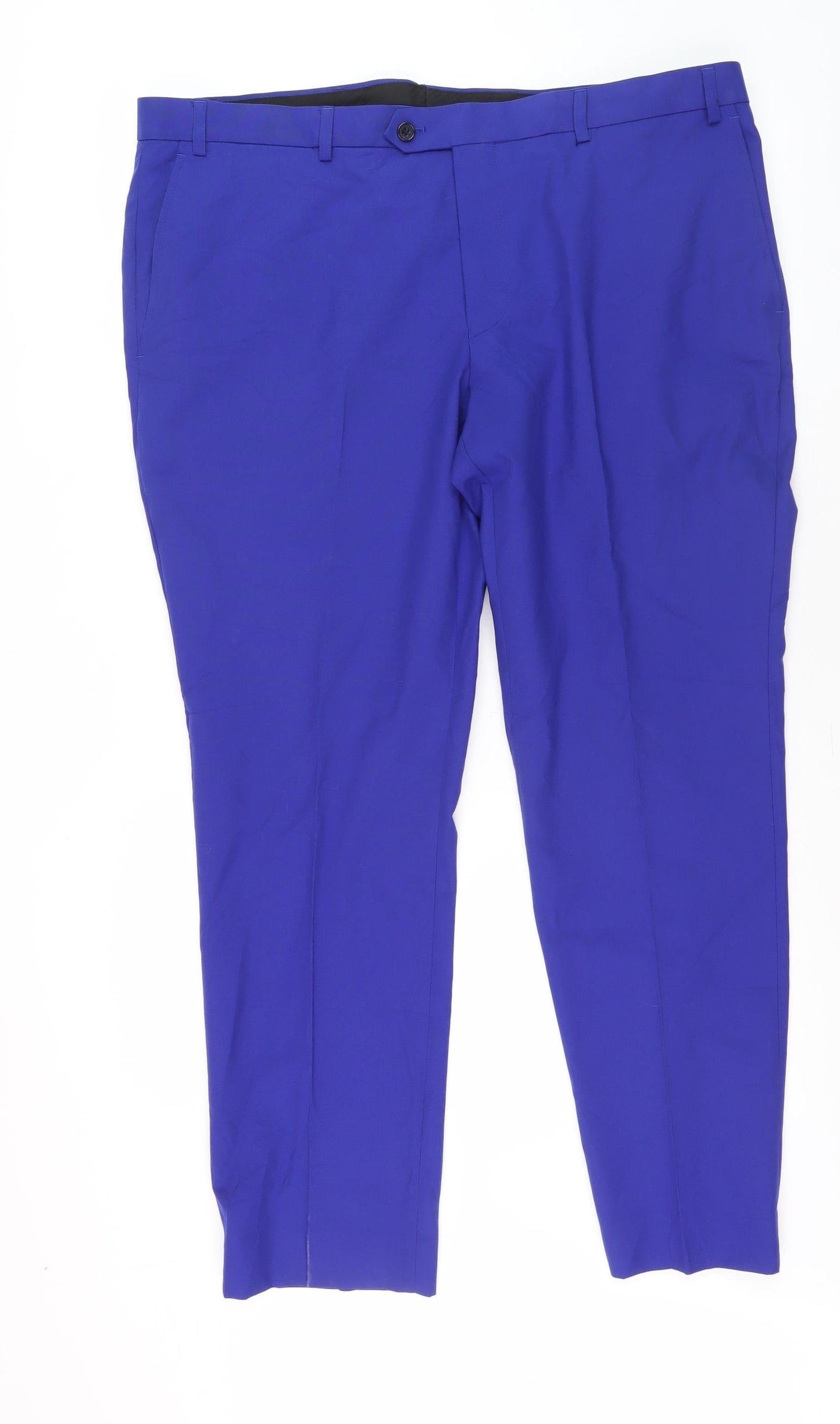 Mens UK Size 38S Ventura Slim Fit Dress Pants Blue Trousers