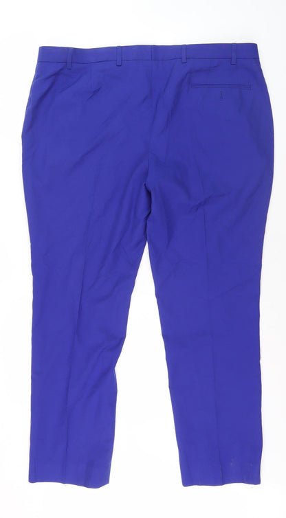 Mens UK Size 38S Ventura Slim Fit Dress Pants Blue Trousers