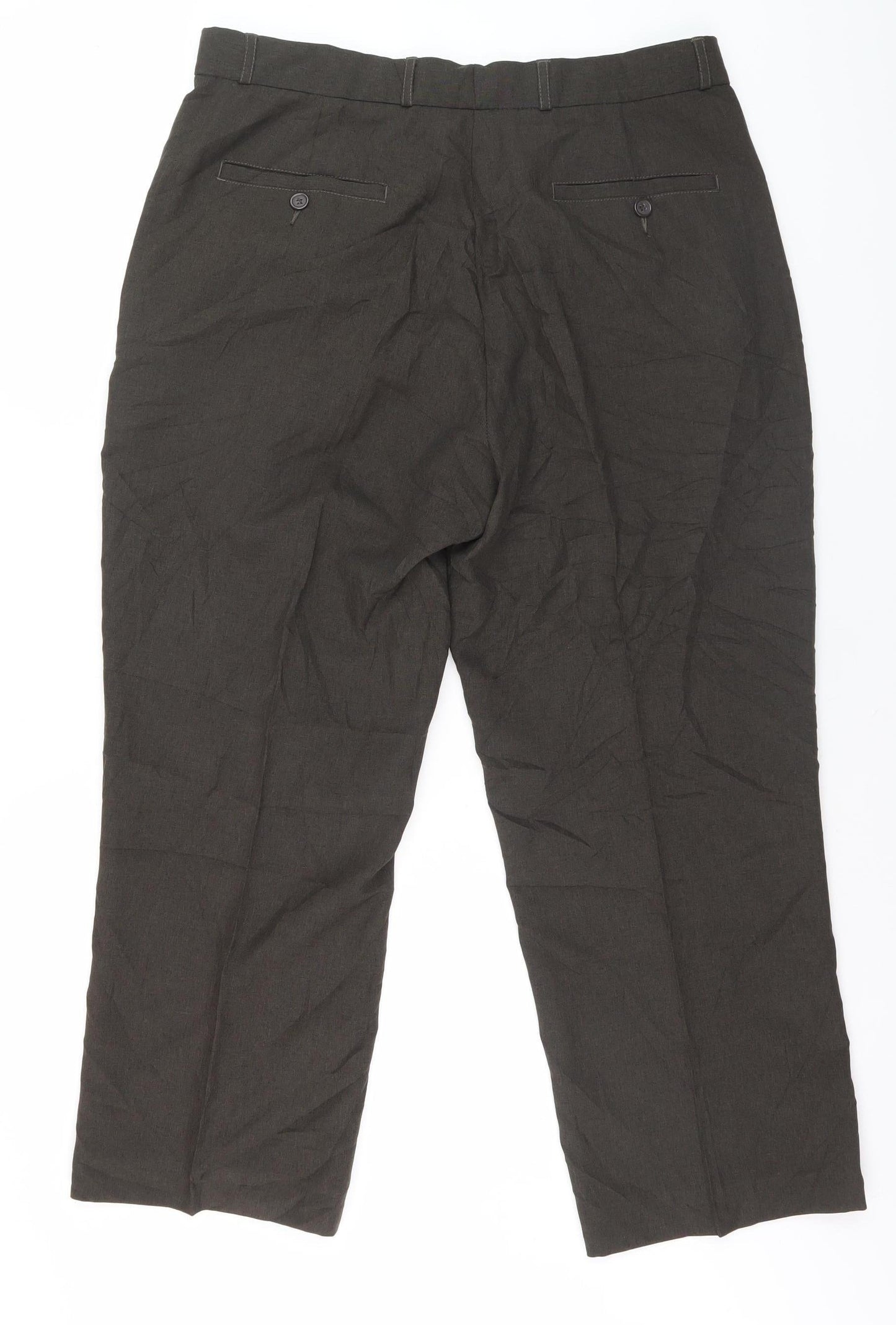 Mens UK Size 34 Cotton Traders Regular Fit Casual Black Trousers