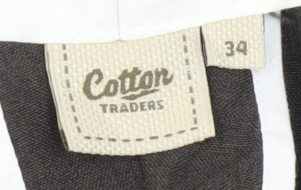 Mens UK Size 34 Cotton Traders Regular Fit Casual Black Trousers