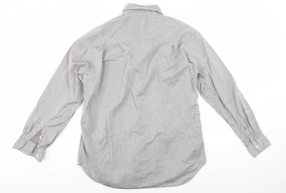 Giorgio Armani Men's Grey Long Sleeve Shirt, Size 16