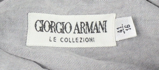 Giorgio Armani Men's Grey Long Sleeve Shirt, Size 16
