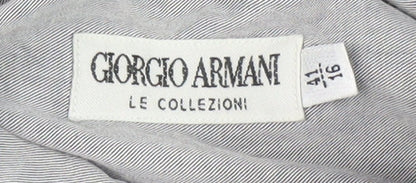 Giorgio Armani Men's Grey Long Sleeve Shirt, Size 16