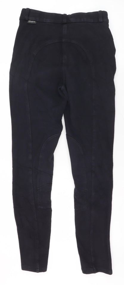 Decathlon Girls' Black Equestrian Leggings, Size 8, Riding Wear