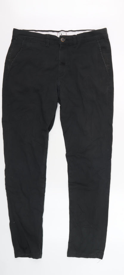 Jack & Jones Men's Slim Black Jeans, Size 32