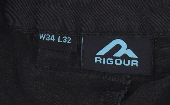 Mens UK Size L Rigour  Straight Black Jeans