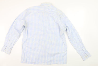 Perri Alley Men's Blue 16.5 Checkered Shirt