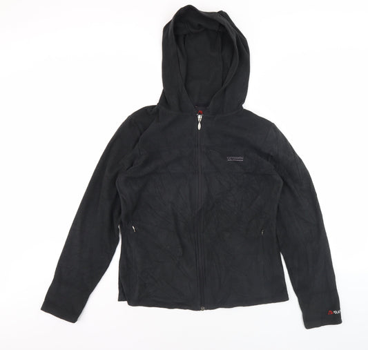 Polartec Women's Black Hooded Fleece Jacket Size 12
