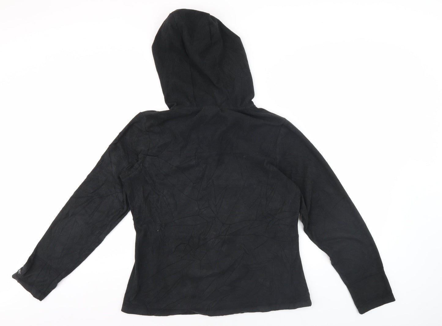 Polartec Women's Black Hooded Fleece Jacket Size 12