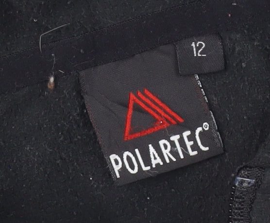 Polartec Women's Black Hooded Fleece Jacket Size 12